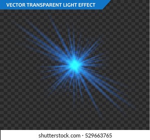 Transparent Glow light effect. Star burst with sparkles
