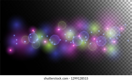 Transparent glow light effect.Transparent glow light effect.Abstract Light Bokeh Background, Vector Illustration 