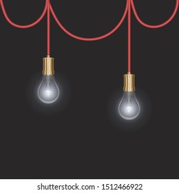 Transparent glowing electric light bulb with a silver base in Realistic style on bark background, Object for presentations, infographics, poster, web design or banner - Powered by Shutterstock - Get 15% off with code: PIKWIZARD15