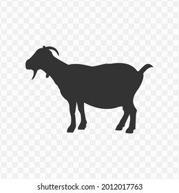 Transparent goat icon png, vector illustration of an goat icon in dark color and transparent background(png)