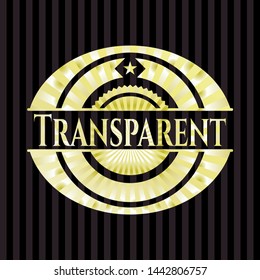 Transparent gold badge or emblem. Vector Illustration. Detailed.