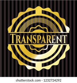 Transparent gold emblem
