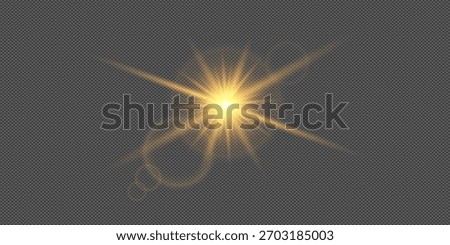 A transparent gold glow light effect featuring bright sunlight, lens flare, sunrays, glare, and light-leak overlays. Ideal for transitions and visual highlights, as a high-quality PNG sunlight effect.