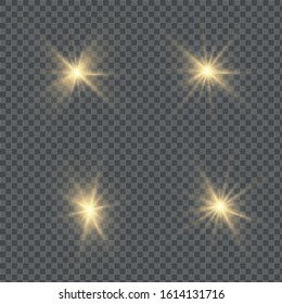 
Transparent golden glow effect. Star burst with brilliance