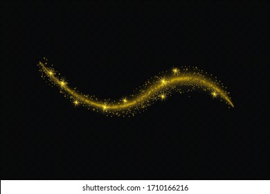 Transparent Golden Glow light effect. Copper lights effects. Sparkle and glitter. Vector illustration.