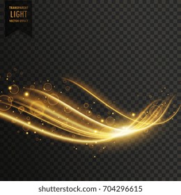transparent golden light effect with glitter vector