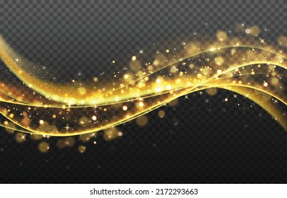 Transparent golden light effect vector