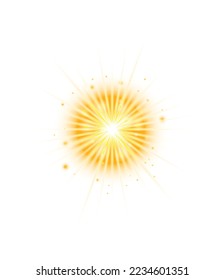 Lámpara de luz dorada transparente y fondo brillante
