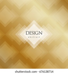 Transparent golden rhombus abstract background. Vector illustration.