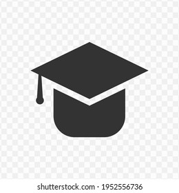 Transparent graduation hat icon png, vector illustration of an graduation hat icon in dark color and transparent background(png)