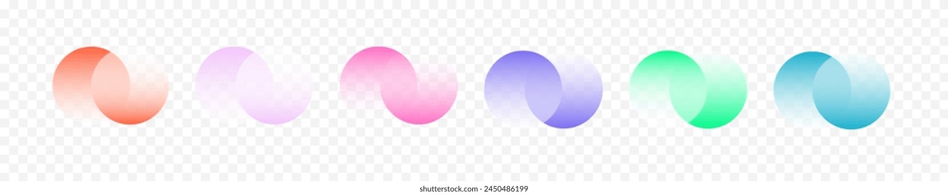 Transparent graphic design circles element . Connected round shapes. Company logo. Vector