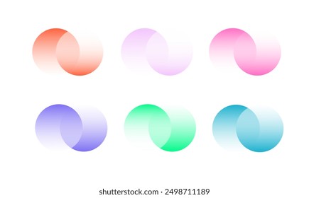 Transparent graphic design circles element . Connected round shapes. Company logo. Vector