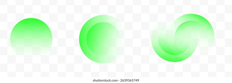 Transparent graphic design element, abstract circles. Connected round shapes for corporate identity. Company logo. Abstract transparent symbol of connected circles