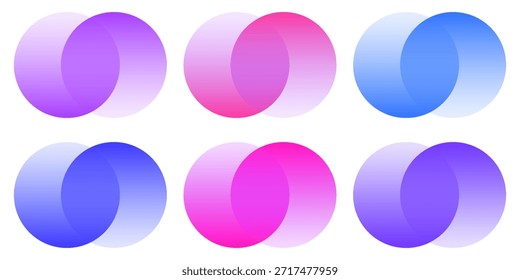 Elemento de Diseño gráfico transparente, círculos abstractos. Formas redondas conectadas para la identidad corporativa. Logotipo de la empresa. Abstractas símbolo transparente de círculos conectados