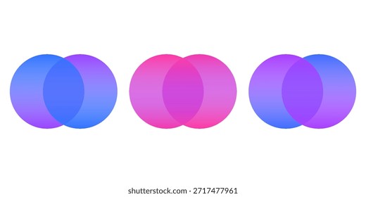 Elemento de Diseño gráfico transparente, círculos abstractos. Formas redondas conectadas para la identidad corporativa. Logotipo de la empresa. Abstractas símbolo transparente de círculos conectados