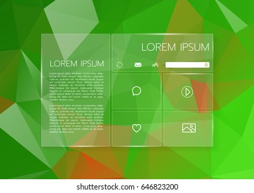  Transparent Graphic Web Design, Low poly background. Website element for your web design