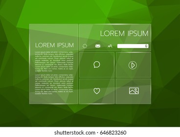 Transparent Graphic Web Design, Low poly background. Website element for your web design