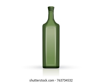 transparent green bottles 