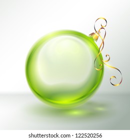 Transparent green glass Christmas Ball