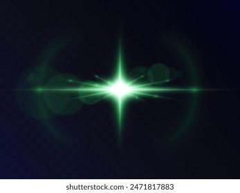 Transparent green light effect for art design. Vector 10 EPS