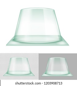 Transparent green packaging box for cake and dessert.