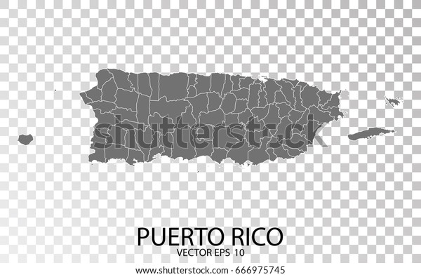 Transparent Grey Map Puerto Rico Vector Stock Vector (Royalty Free ...