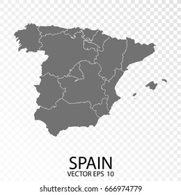 Transparent Grey Map Spain Vector Eps: เวกเตอร์สต็อก (ปลอดค่าลิขสิทธิ์ ...