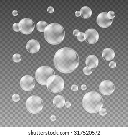 Transparent Grey Soap Bubbles Vector Set Stock Vector (Royalty Free ...