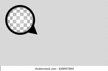 Transparent grid imitation vector abstract background with zoom lens effect