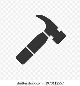 Transparent hammer icon png, vector illustration of an hammer icon in dark color and transparent background(png).