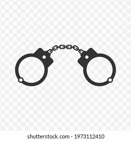 Transparent handcuffs icon png, vector illustration of an handcuffs icon in dark color and transparent background(png).