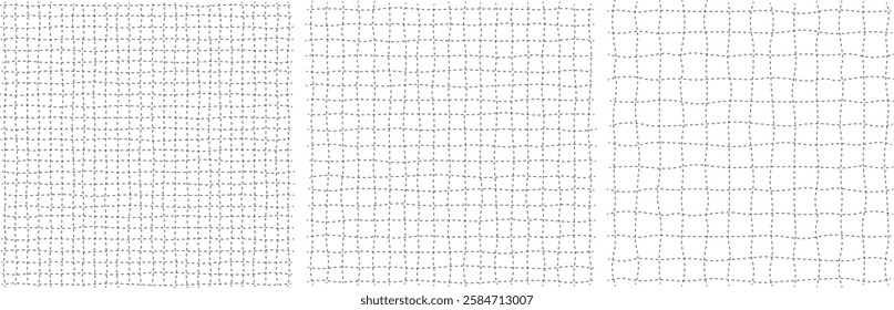 Transparent Hand-Drawn Grid Lines on Isolated Background, Seamless Editable Pattern for UI, Sketches, and Design Concepts, Vector