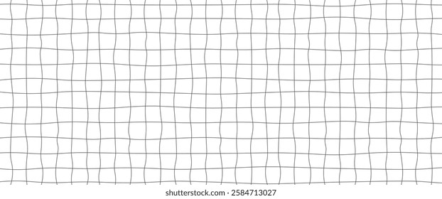 Transparent Hand-Drawn Grid Lines on Isolated Background, Seamless Editable Pattern for UI, Sketches, and Design Concepts, Vector