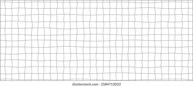 Transparent Hand-Drawn Grid Lines on Isolated Background, Seamless Editable Pattern for UI, Sketches, and Design Concepts, Vector