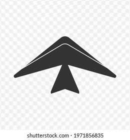 
Transparent hang glider icon png, vector illustration of hang glider in dark color and transparent background(png).