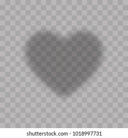 Transparent heart on a transparent background. Love. Plate with space for labels. Transparent element design. vector illustration.