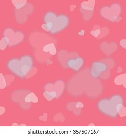 Transparent Hearts on Pink Background (Seamless Pattern)