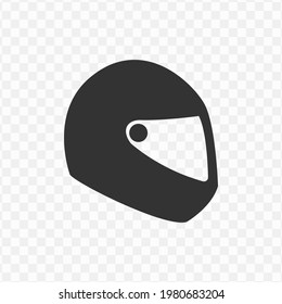 Transparentes Helmsymbol, Vektorgrafik des Helms auf dunklem Hintergrund und transparentem Hintergrund.