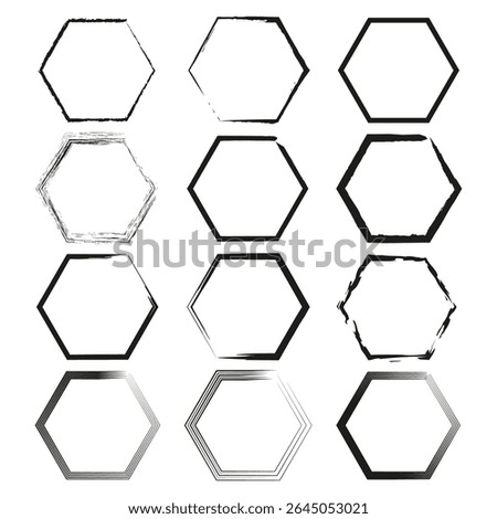 Transparent hexagon icon. Overlay shape figure. Light geometry form. Vector minimal design.