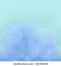 Transparent Hexagons on an Abstract Blue Background. EPS-10. Mesh Gradient and Transparency were Used.