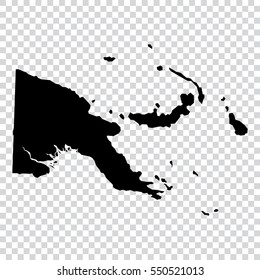 Transparent - high detailed black map of Papua New Guinea. Vector illustration eps 10.