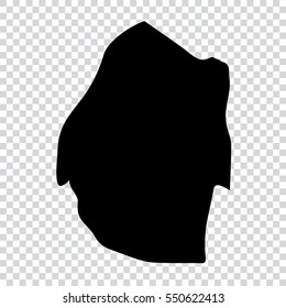 Transparent - high detailed black map of Swaziland. Vector illustration eps 10.