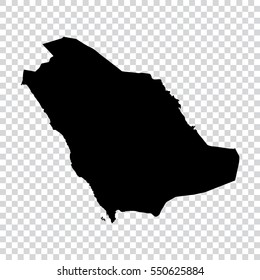 Transparent - high detailed black map of Saudi Arabia. Vector illustration eps 10.