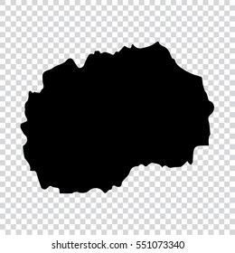 Transparent - high detailed black map of Macedonia. Vector illustration eps 10.