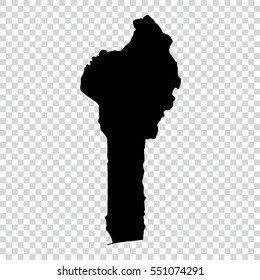 Transparent - high detailed black map of Benin. Vector illustration eps 10.