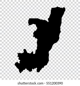Transparent - high detailed black map of Congo. Vector illustration eps 10.