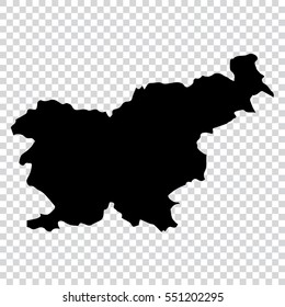 Transparent - high detailed black map of Slovenia. Vector illustration eps 10.