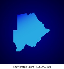 Transparent - high detailed blue map of Botswana. Vector illustration eps 10.
