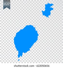 Transparent - high detailed blue map of Sao Tome and Principe. Vector illustration eps 10.