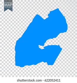 Transparent - high detailed blue map of Djibouti. Vector illustration eps 10.